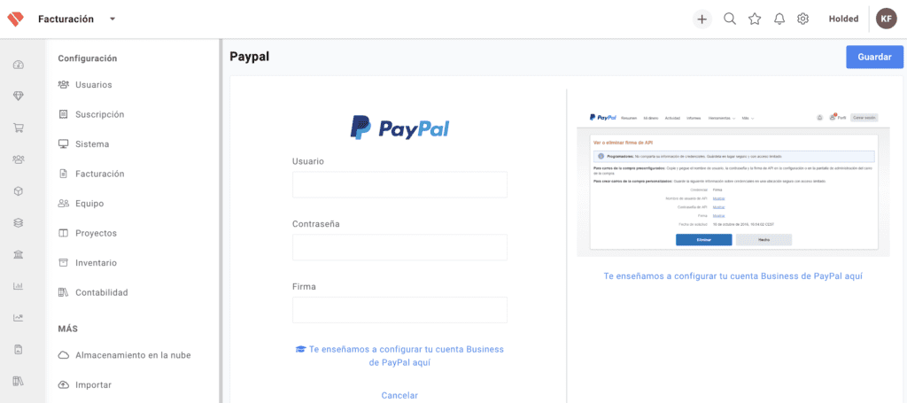 paypal screen