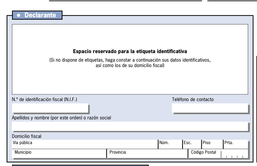 casilla datos declarante modelo 190