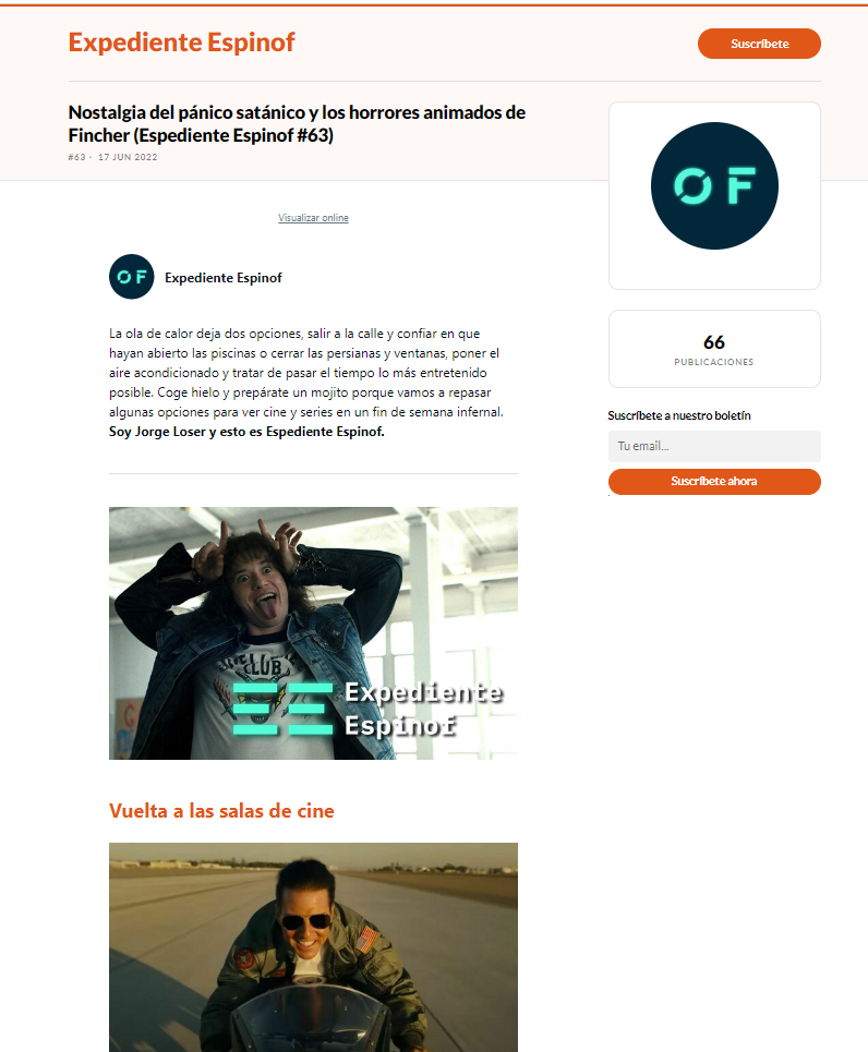 Newsletter de Expediente Espinof
