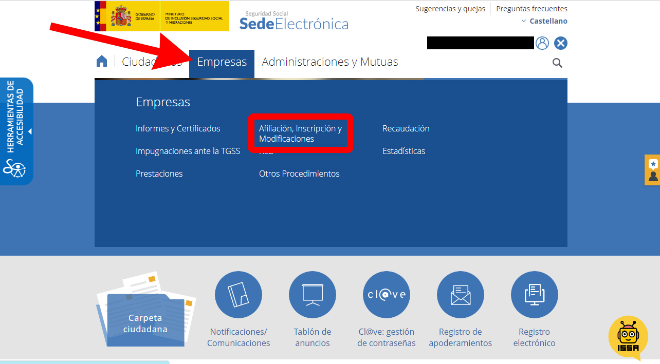 Paso 3: Busca el apartado de Empresas